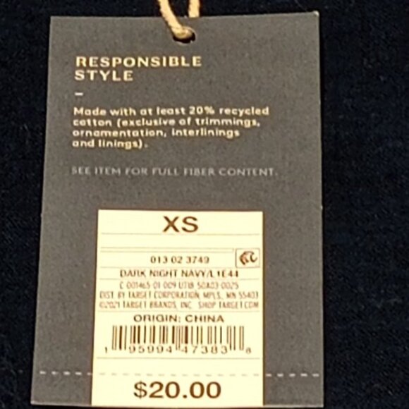 NWT Women's Universal Thread Long Sleeve Square Neck 100% Cotton Top Size XS - Picture 4 of 6